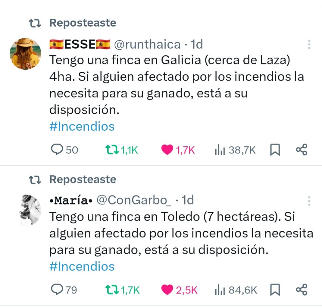 Estos dos tuits son mis últimos rt, mil y pico rt cada uno con lo importantes que son para ayudar a quien lo necesite. 
Luego ves por ahí memes sacados de Internet con más de 20k rt. De verdad que no entiendo nada.