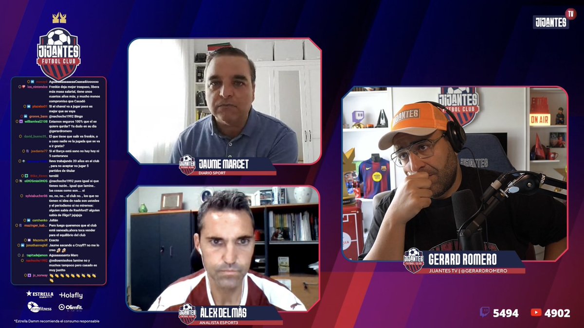 JijantesFC's tweet photo. 📺 DIRECTO @JijantesFC

🗣️ La reflexión de @jaumemarcet sobre el mercado del Barça: “No compensa traer a Bardghji o Rashford si luego tienes que sacrificar a Casadó”.

“Hay que apostar por La Masia por convicción, no únicamente por necesidad” ❌

🔗 https://t.co/OGW0AKAWMl https://t.co/U6xyqnHRrX