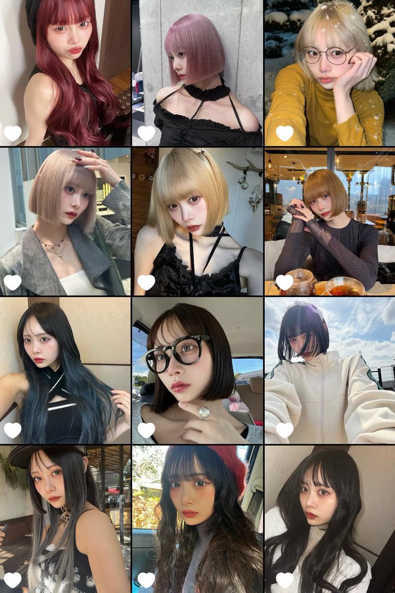 9_manatee_6's tweet photo. 2024年こんなにいろんな髪型にしてたのに、2025年髪ちぎれたから黒髪にしかしてない🙂 https://t.co/UUsmnr8KPe