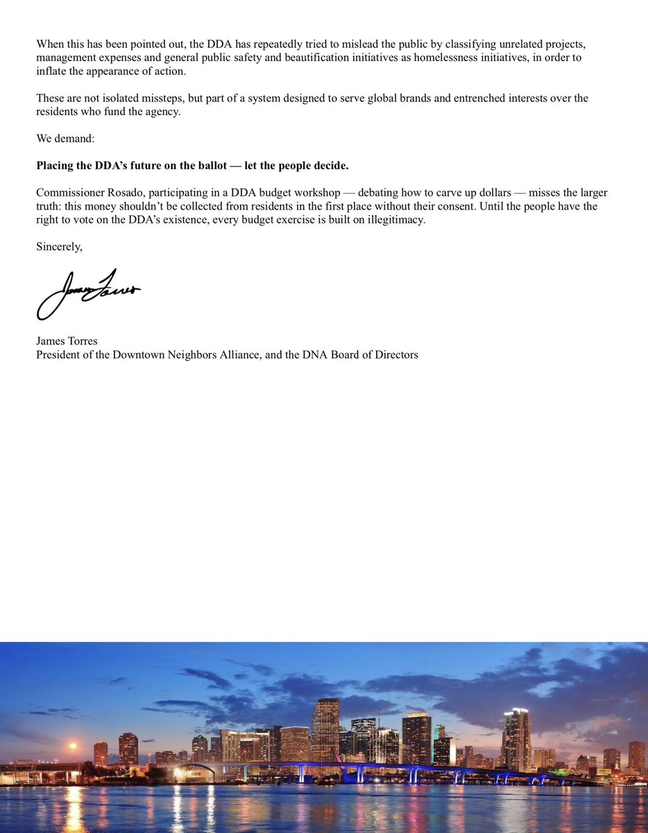James Torres (@jamestorresfl) on Twitter photo Rosado ignored DNA’s July 25 request. His first move as chair? A staged town hall with Damian Pardo — the DDA’s top apologist. No taxation without representation — put the DDA on the ballot. #sosdowntownmiami
<a href="/tessriski/">Tess Riski</a> <a href="/DOGEFla/">Florida DOGE</a> <a href="/GovRonDeSantis/">Ron DeSantis</a> <a href="/ralphrosado305/">Ralph Rosado</a> <a href="/Damianpardo8/">Damian John Pardo</a> Rosado ignored DNA’s July 25 request. His first move as chair? A staged town hall with Damian Pardo — the DDA’s top apologist. No taxation without representation — put the DDA on the ballot. #sosdowntownmiami
<a href="/tessriski/">Tess Riski</a> <a href="/DOGEFla/">Florida DOGE</a> <a href="/GovRonDeSantis/">Ron DeSantis</a> <a href="/ralphrosado305/">Ralph Rosado</a> <a href="/Damianpardo8/">Damian John Pardo</a>