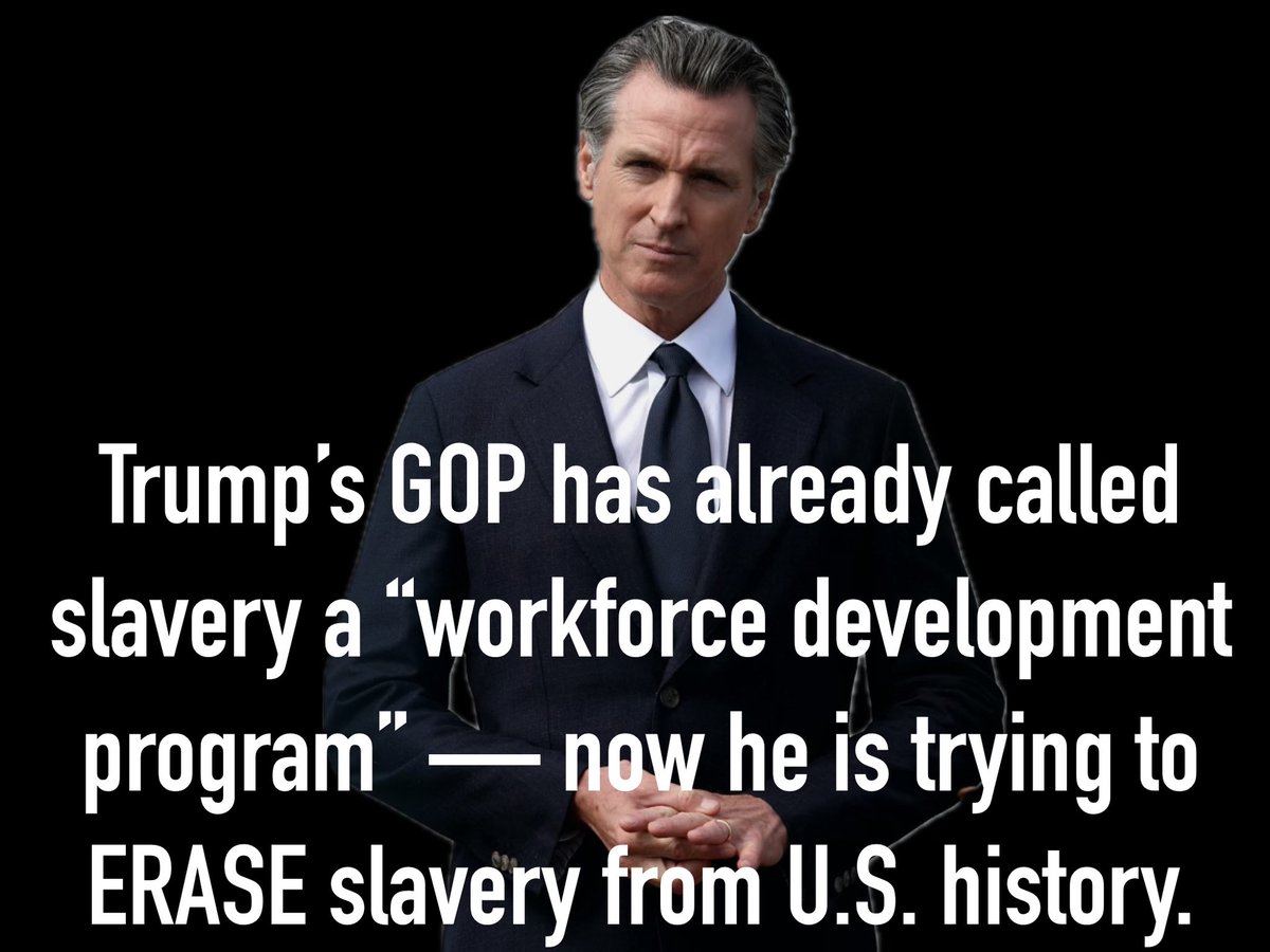 Trump: “Smithsonian should portray America's Brightness, not how bad Slavery was. 

This Country cannot be WOKE, because WOKE IS BROKE.”

Do you stand with Gavin Newsom against Trump?

✋🏻✋✋🏼✋🏽✋🏾✋🏿