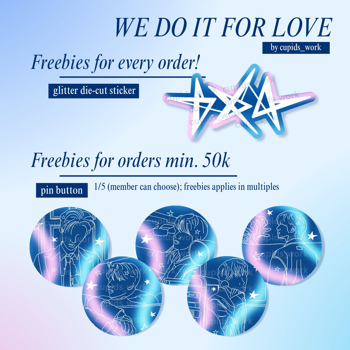 [OPEN PRE-ORDER]
• please help rt

𝑾𝑬 𝑫𝑶 𝑰𝑻 𝑭𝑶𝑹 𝑳𝑶𝑽𝑬 ☆
— txt's translucent keychain &amp; glitter sticker

🗓 20 Aug - 3 Sep 2025
📍Tangerang

Link order : linktr.ee/cupidswork

wts wtb tomorrow x together soobin yeonjun beomgyu taehyun hueningkai the star chapter