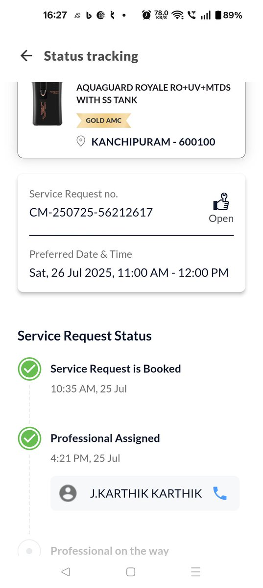 sandeep_singh's tweet photo. @EurekaForbes your technician says he did not get incentive for renewing the AMC online so it's getting delayed ?? https://t.co/StYs41ChsB