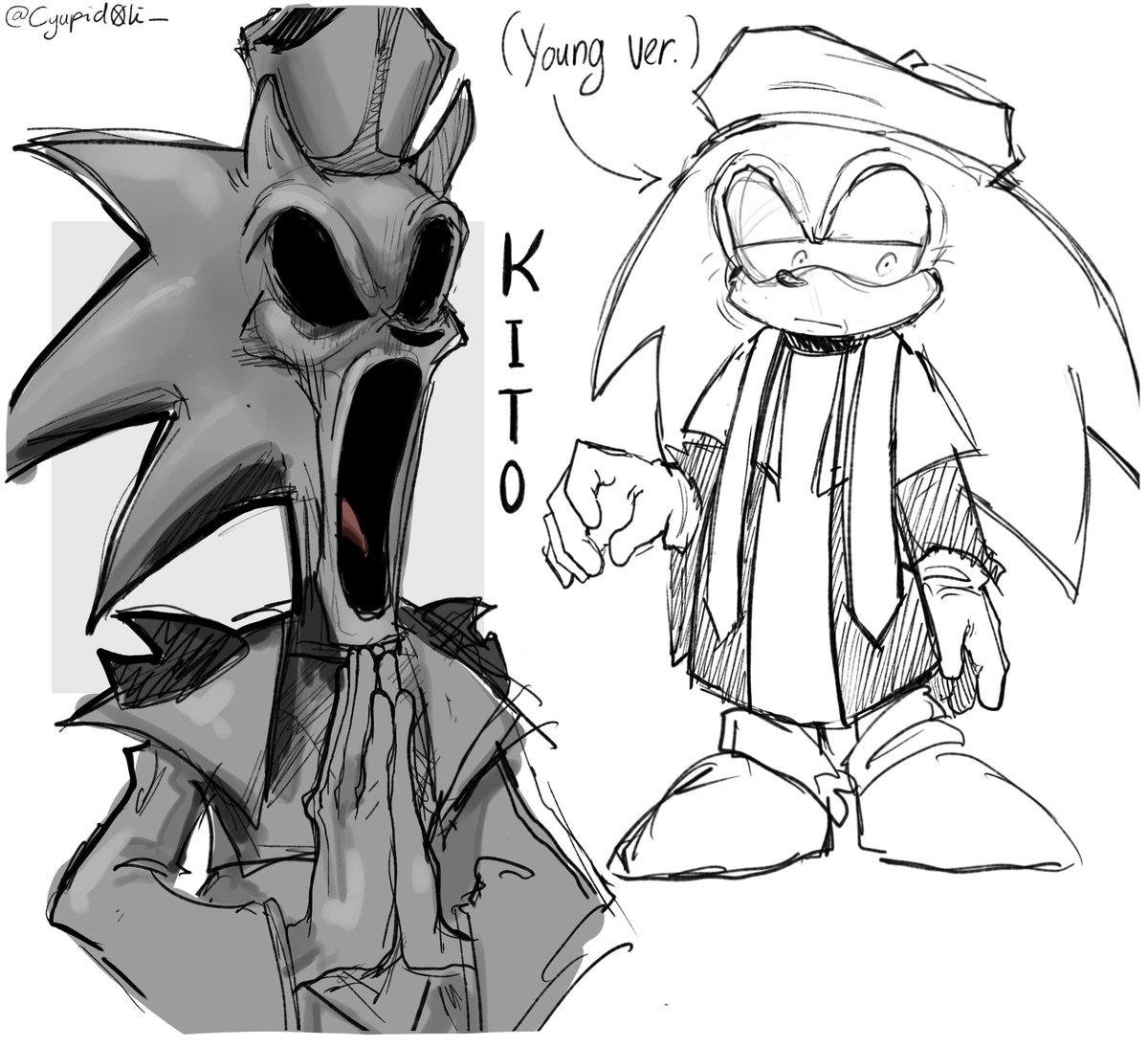 Kito doodle ᕦ( ᐛ )ᕡ
( Gave his younger version an outfit as well )