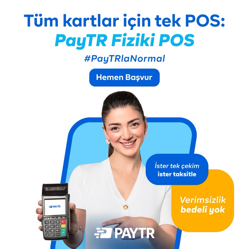 PayTR Fiziki POS ile banka banka gezmek yerine tek anlaşmayla tüm kartlardan taksitli ödeme almak  #PayTRlaNormal

Hemen başvurmak için linke tıklayın. 

paytr.com/fiziki-pos

#PayTR #PayTRlaNormal #PayTRFizikiPOS #FizikiPOS #YeniNesilÖdemeÇözümleri #ÖdemeÇözümleri #Fintek