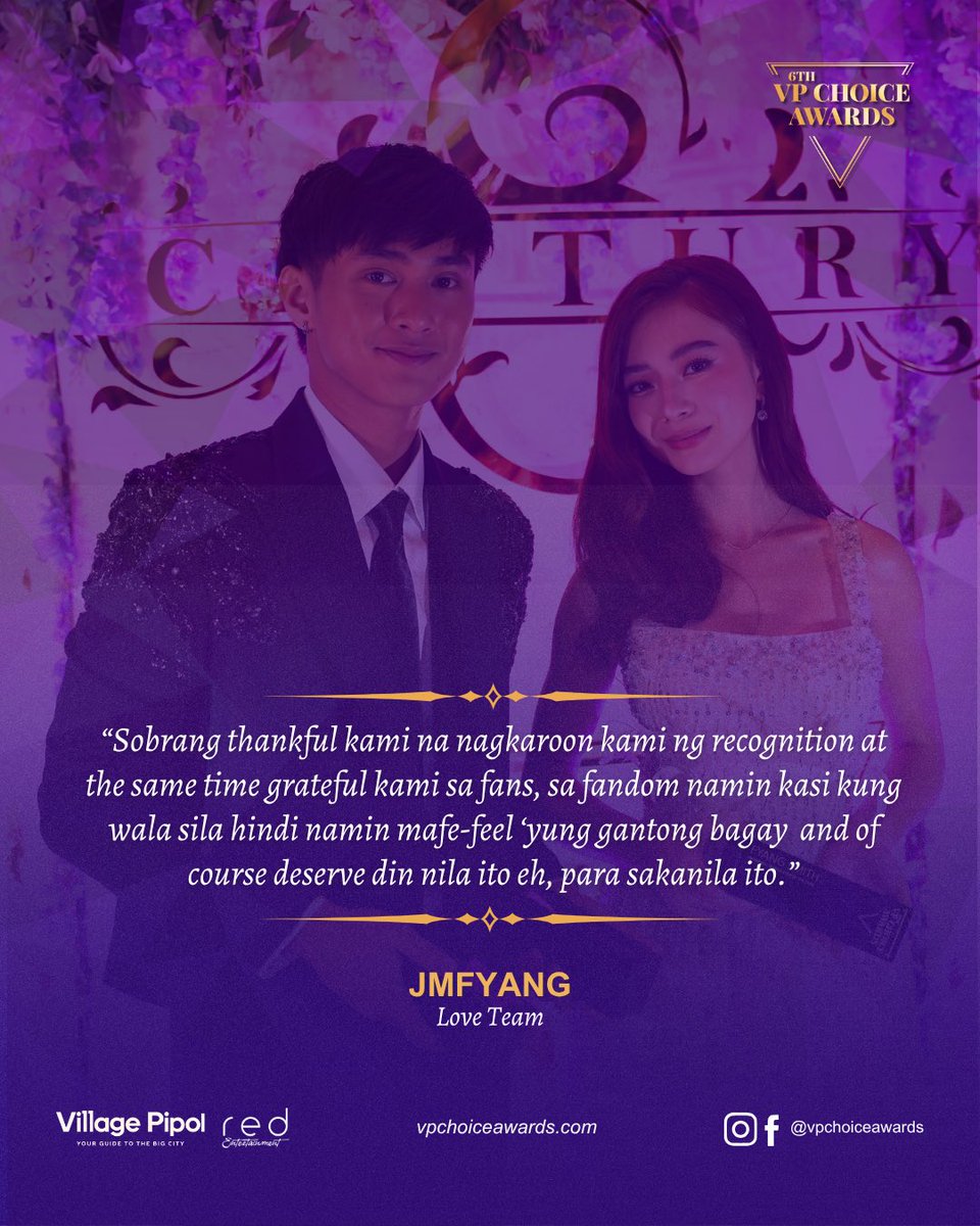 vpchoiceawards's tweet photo. #6thVPCASpotlight with #JMFyang #jmdibarra & #fyangsmith , winners of Love Team of the Year and Fandom of the Year at the #6thVPChoiceAwards!

Catch their exclusive live interview—along with other winners—now streaming under the ALL ACCESS content on the VPCA App.

Download now on the App Store and Google Play!

#VPChoiceAwards