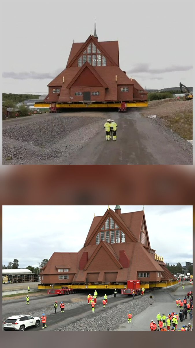Kiruna church has been moved for two days. This was broadcast live on Swedish television. The church weighs 670 tons and is Sweden's heaviest house move. The church is being moved because the iron ore mine on the site takes up more land.