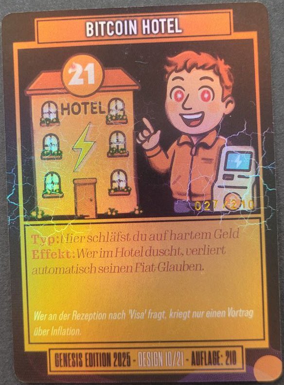 Wie geil ist das!!

Eine Bitcoin Hotel Holo Karte🚀

Lets fucking gooo!

Keine Ahnung wer das gemacht hat, aber aufjedenfall wird es gerade versteigert🤣
 
500€ aktuelles Gebot - WTF? 😳