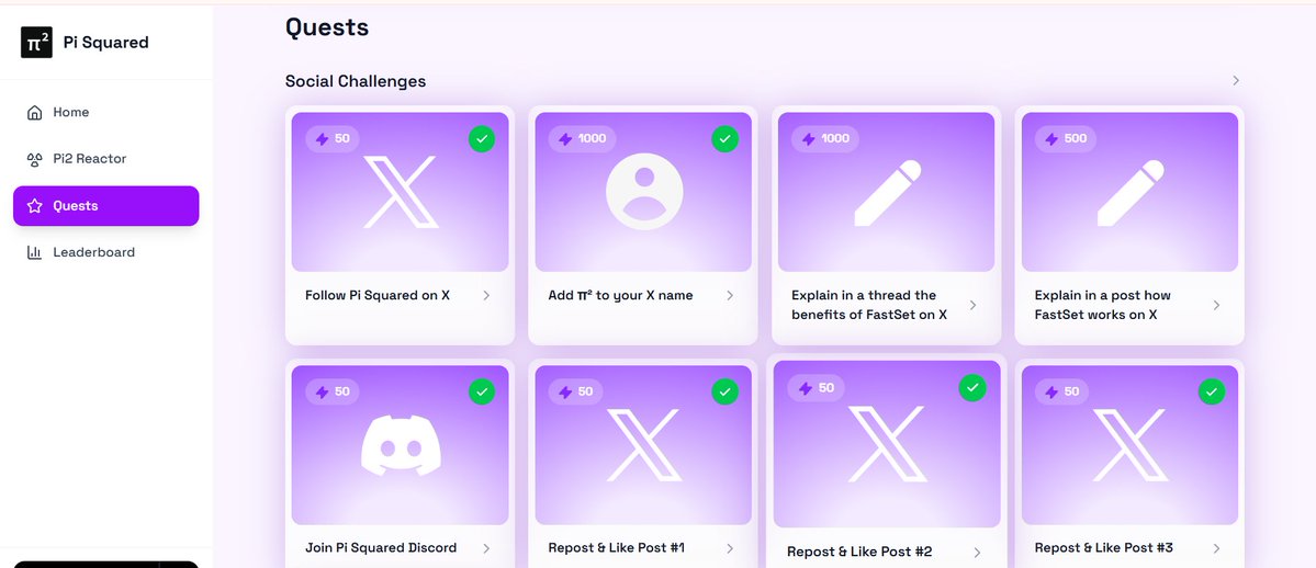 Damon-X (Ø,G) | HUDL (@iamtreezyv) on Twitter photo Pi Squared just Launched Quests Portal
<a href="/Pi_Squared_Pi2/">Pi Squared</a> raised $12.5M Lead by Polychain
How to position yourself:
• Go to: portal.pi2.network/quests
• Login With Email & Set Your Username
• Complete All Quests & earned points
•Quiz Answers: No, Above 100000, None
No referral Pi Squared just Launched Quests Portal
<a href="/Pi_Squared_Pi2/">Pi Squared</a> raised $12.5M Lead by Polychain
How to position yourself:
• Go to: portal.pi2.network/quests
• Login With Email & Set Your Username
• Complete All Quests & earned points
•Quiz Answers: No, Above 100000, None
No referral