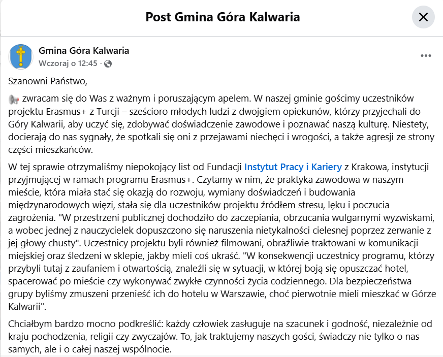 Skalinskalin's tweet image. Nie proszę Państwa, to nie fejk... to zastępca burmistrza proszący o elementarną przyzwoitość i szacunek wobec gości, którzy przyjechali do nas w ramach programu Erasmus+... Gdzie my żyjemy, że w XXI wieku samorządowiec musi apelować, by nie wyzywać ludzi na ulicy, nie zdzierać z…