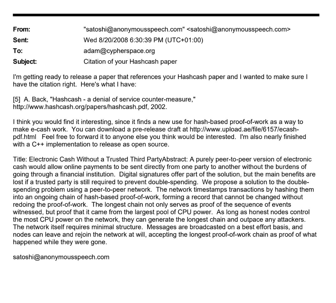 It is exactly 17 years since #Satoshi emailed Adam about #Bitcoin