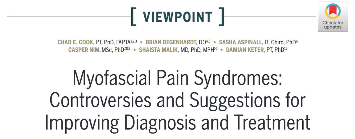 JOSPT's tweet image. This #Viewpoint in @JOSPT tackles Myofascial Pain Syndromes

How can we navigate these controversies to enhance our clinical decision-making 

👉 ow.ly/Oq9h50VgYl2

+ Listen to the podcast w/ Prof Cook where we unpack it all further 👉 ow.ly/UY5I50VgYl3

#yourJOSPT