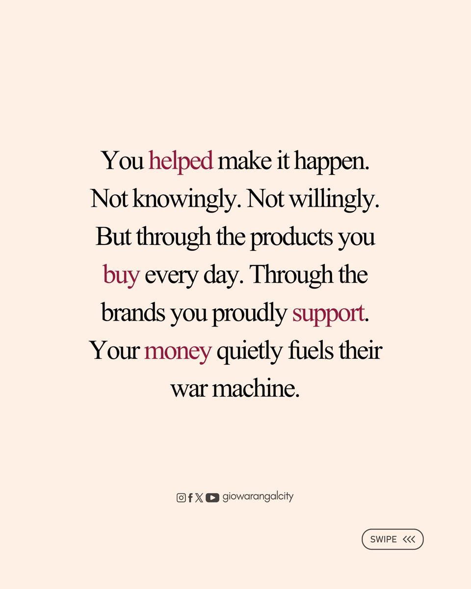 giowarangalcity's tweet photo. Your wallet holds the power to resist occupation and oppression. Swipe through to learn how every choice can fight injustice 🇵🇸
#boycott #resistoccupation #ethicalchoices #voiceforjustice #ethicalconsumerism #giotelangana #giowarangalcity https://t.co/iCncpSO2xA