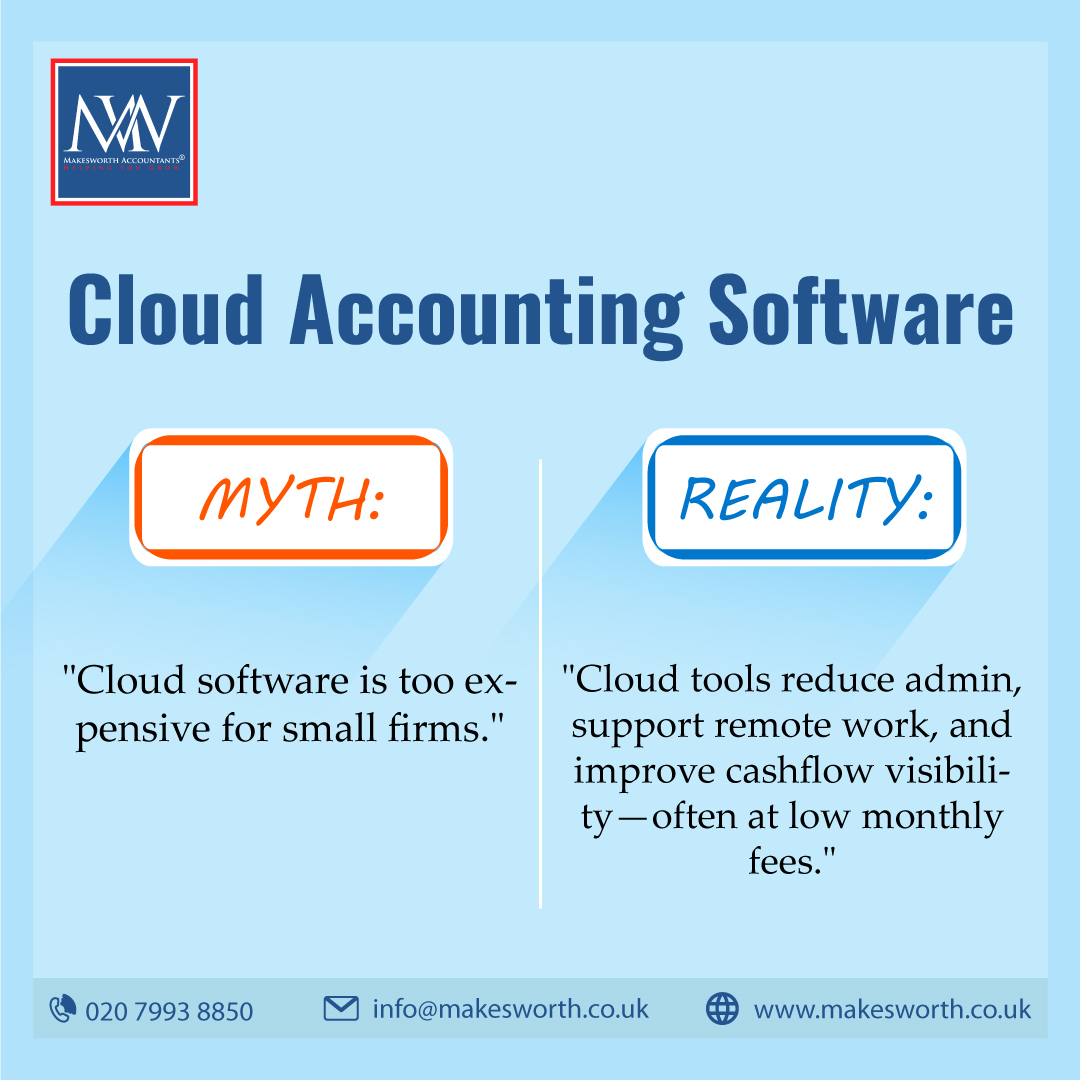 ☁️ Myth vs. Reality: Cloud Accounting Software

🔹 Myth: Cloud software is too expensive for small firms.

✅ Reality: Cloud tools cut down admin, support remote working, and boost cashflow visibility—all at affordable monthly fees.

#CloudAccounting #BusinessGrowth #Makesworth