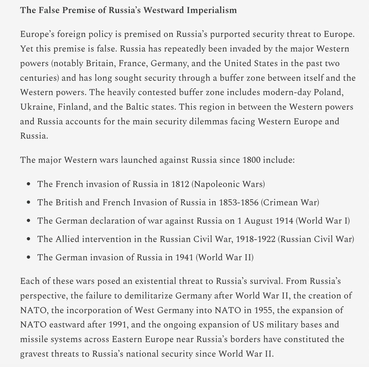 Thomas Fazi (@battleforeurope) on Twitter photo Jeffrey Sachs on why it’s not Russia that represents a threat to Europe, but Europe that represents a threat to Russia: Jeffrey Sachs on why it’s not Russia that represents a threat to Europe, but Europe that represents a threat to Russia: