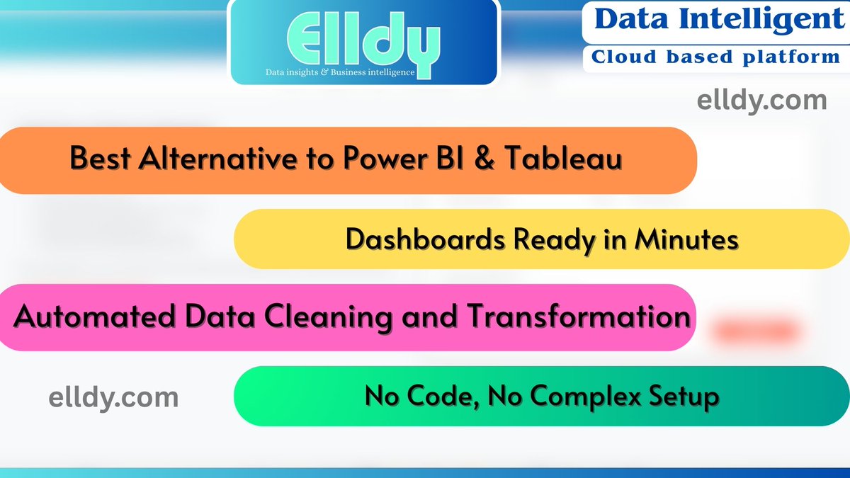 SamSurnakanti's tweet photo. Best alternative to Power BI &amp; Tableau.
⚡ Automated Data Cleaning &amp; Transformation
⚡ No Code. No Complex Setup.
⚡ Insights in Minutes.

Start 21 days of free trail now : https://t.co/HLWSWlfWKu
#DataScience #Analytics https://t.co/E16WIj6MlY