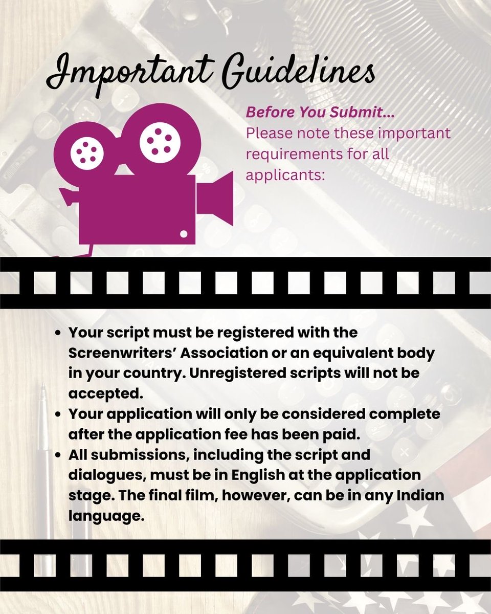 nfdcindia's tweet photo. Last call for entries for screenwriters lab.
Deadline: Aug 19, 2025 | 11:59 PM IST
#callforentries #screenwriterslab #writerscommunity #writers #screenwriters https://t.co/hxoyqLJ6ah