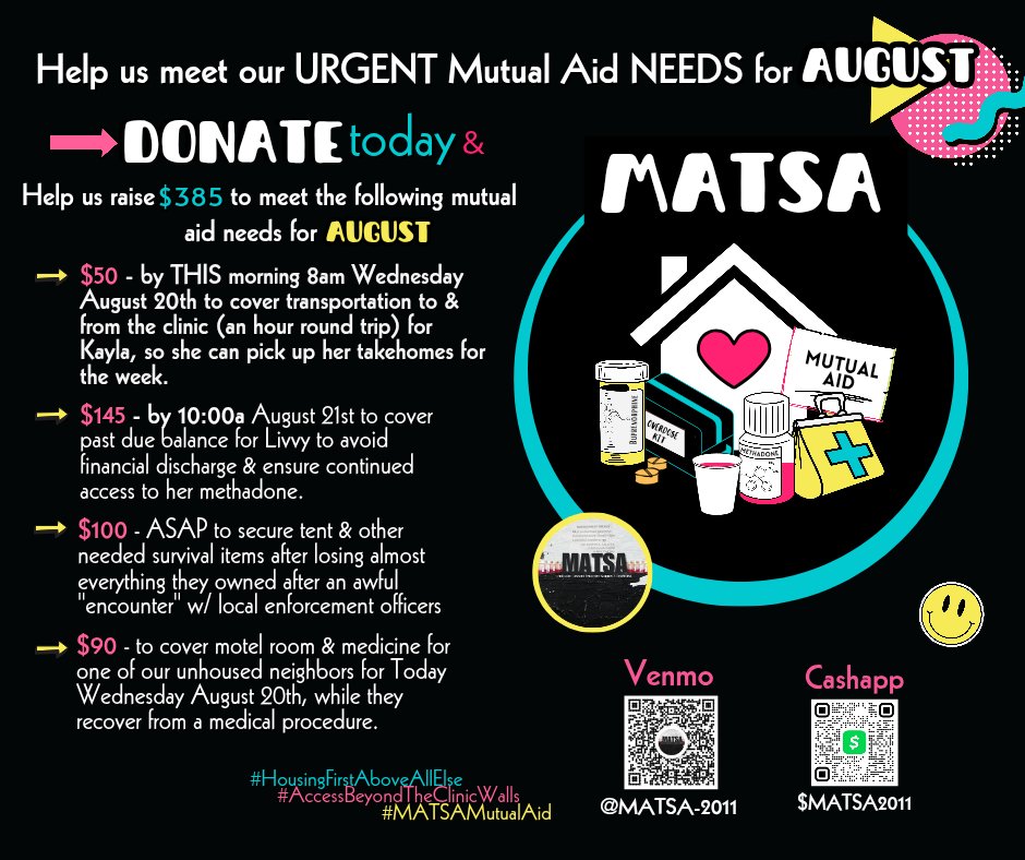 MATSA_livefree's tweet photo. ❤️‍🩹‼️URGENT Mutual Aid NEED(s) for THIS Morning, ASAP &amp; TOMORROW August 21st. 

We NEED your help. 
We hb 4 Mutual Aid NEEDS for August w/ the FIRST need of $50 by 800a TODAY. 

📌 $50 ensures transpo for Kayla to/from her clinic in rural Arkansas to access a WEEKs take-home meds. https://t.co/4wxLumyIjB