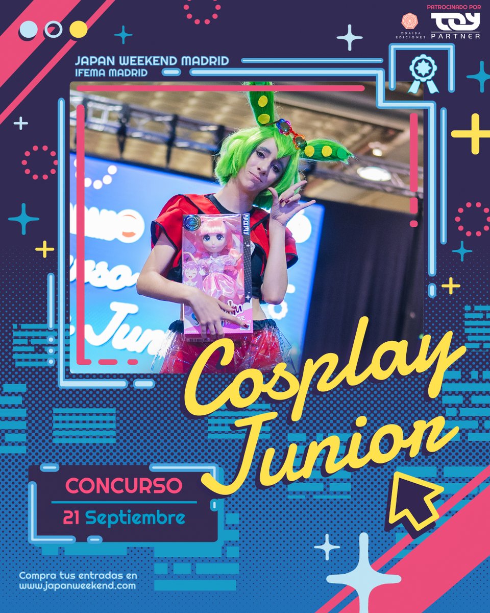 Japan Weekend (@japan_weekend) on Twitter photo ๐ฅ Atenciรณn, jรณvenes cosplayersโฆ ยกVuelve el concurso que os harรก brillar! ๐โจ
Participa en el ๐๐จ๐ง๐๐ฎ๐ซ๐ฌ๐จ ๐๐ ๐๐จ๐ฌ๐ฉ๐ฅ๐๐ฒ ๐๐ฎ๐ง๐ข๐จ๐ซ de #JapanWeekendMadrid el domingo ๐๐ ๐๐ ๐ฌ๐๐ฉ๐ญ๐ข๐๐ฆ๐๐ซ๐. Si ganas en alguna de estas categorรญas, ยกte llevarรกs premios ๐ฅ Atenciรณn, jรณvenes cosplayersโฆ ยกVuelve el concurso que os harรก brillar! ๐โจ
Participa en el ๐๐จ๐ง๐๐ฎ๐ซ๐ฌ๐จ ๐๐ ๐๐จ๐ฌ๐ฉ๐ฅ๐๐ฒ ๐๐ฎ๐ง๐ข๐จ๐ซ de #JapanWeekendMadrid el domingo ๐๐ ๐๐ ๐ฌ๐๐ฉ๐ญ๐ข๐๐ฆ๐๐ซ๐. Si ganas en alguna de estas categorรญas, ยกte llevarรกs premios
