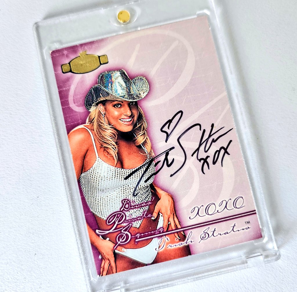 kayfabecards's tweet photo. My PC goal for this year was to buy less. In fact, I am trying to just get the best autographed card of all my favs! This ticks Trish off the list! #wrestlingcardwednesday https://t.co/HpfXe2njOC