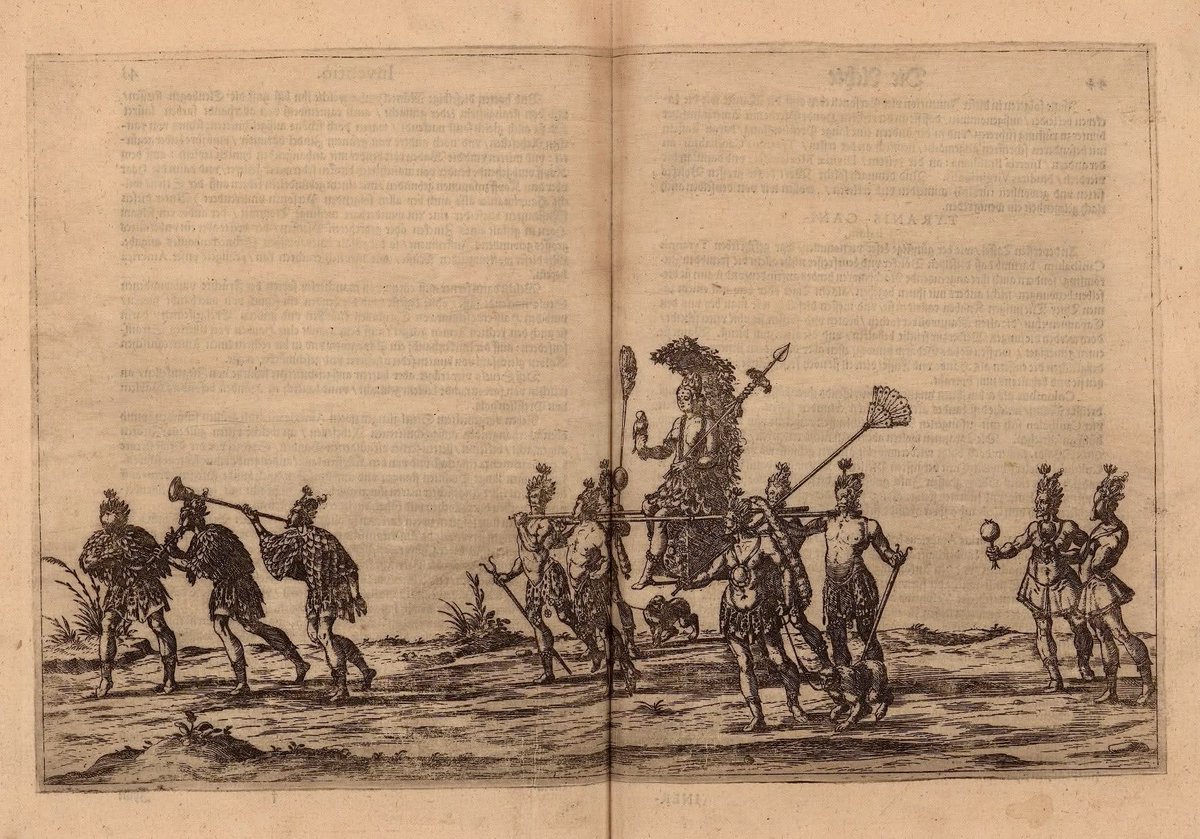 "Procesión de una princesa indígena", 1598. 
Wilhelm Dilich 
#América