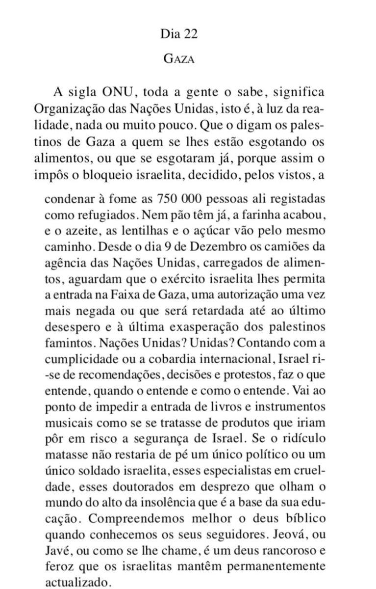 José Saramago, entrada de 22 de dezembro de 2008 de "O Caderno"