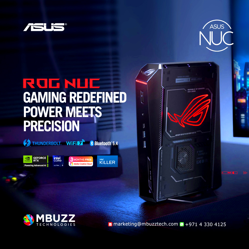 MBUZZ (@mbuzztech) on Twitter photo ASUS ROG NUC 2025
Ultra 9 power + RTX 5070Ti/5080 in a 3L design.
✅ 24-core CPU up to 5.3GHz
✅ RTX 50-Series with DLSS
✅ Wi-Fi 7 & multi-4K
✅ Silent triple-fan cooling
✅ ARGB lighting
💬 zurl.co/zHO9
📧 marketing@mbuzztech.com
#ASUSROG #MBUZZ #ROGNUC2025 ASUS ROG NUC 2025
Ultra 9 power + RTX 5070Ti/5080 in a 3L design.
✅ 24-core CPU up to 5.3GHz
✅ RTX 50-Series with DLSS
✅ Wi-Fi 7 & multi-4K
✅ Silent triple-fan cooling
✅ ARGB lighting
💬 zurl.co/zHO9
📧 marketing@mbuzztech.com
#ASUSROG #MBUZZ #ROGNUC2025