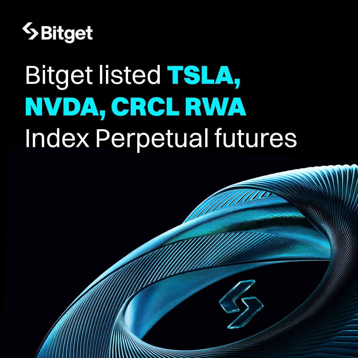 bitget's tweet photo. Bitget launches the industry’s first RWA Index Perpetual futures! 🚀

TSLA, NVDA, and CRCL RWA Index perpetual futures are now live with leverage of up to 10x.