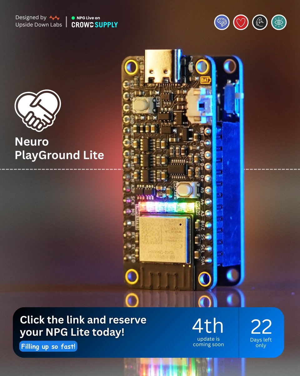 myupsidedownlab's tweet photo. Every blink, heartbeat, and muscle movement sends a message. NPG Lite lets you read them. From wearables to classroom experiments, it’s your all-in-one, open-source bio-potential signal explorer.
#NeuroTech #OpenHardware #Innovation #tech2025 #raise #daysleft #neurodevice #device #Investments #backtheproject #neuroscienceResearch
