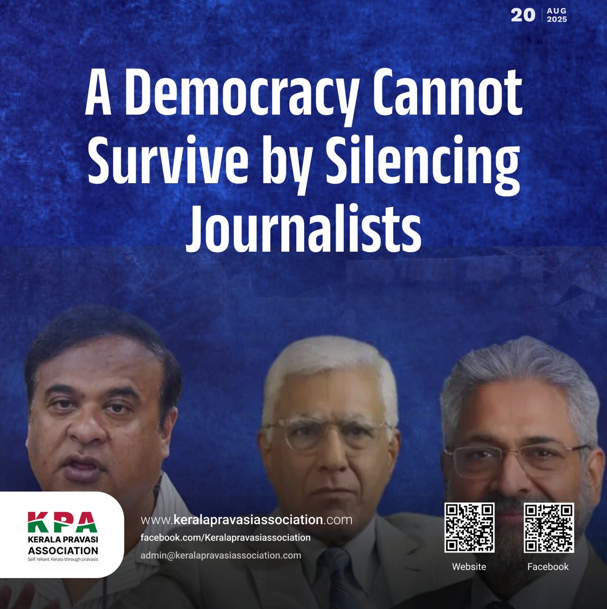 KeralaKpa's tweet image. Assam Police’s move against journalists Karan Thapar &amp;amp; Siddharth Varadarajan threatens press freedom. Revival of sedition-like laws undermines Article 19 rights. Protest is vital.
#PressFreedom #FreedomOfExpression #DefendJournalism #Article19 #JusticeForJournalists