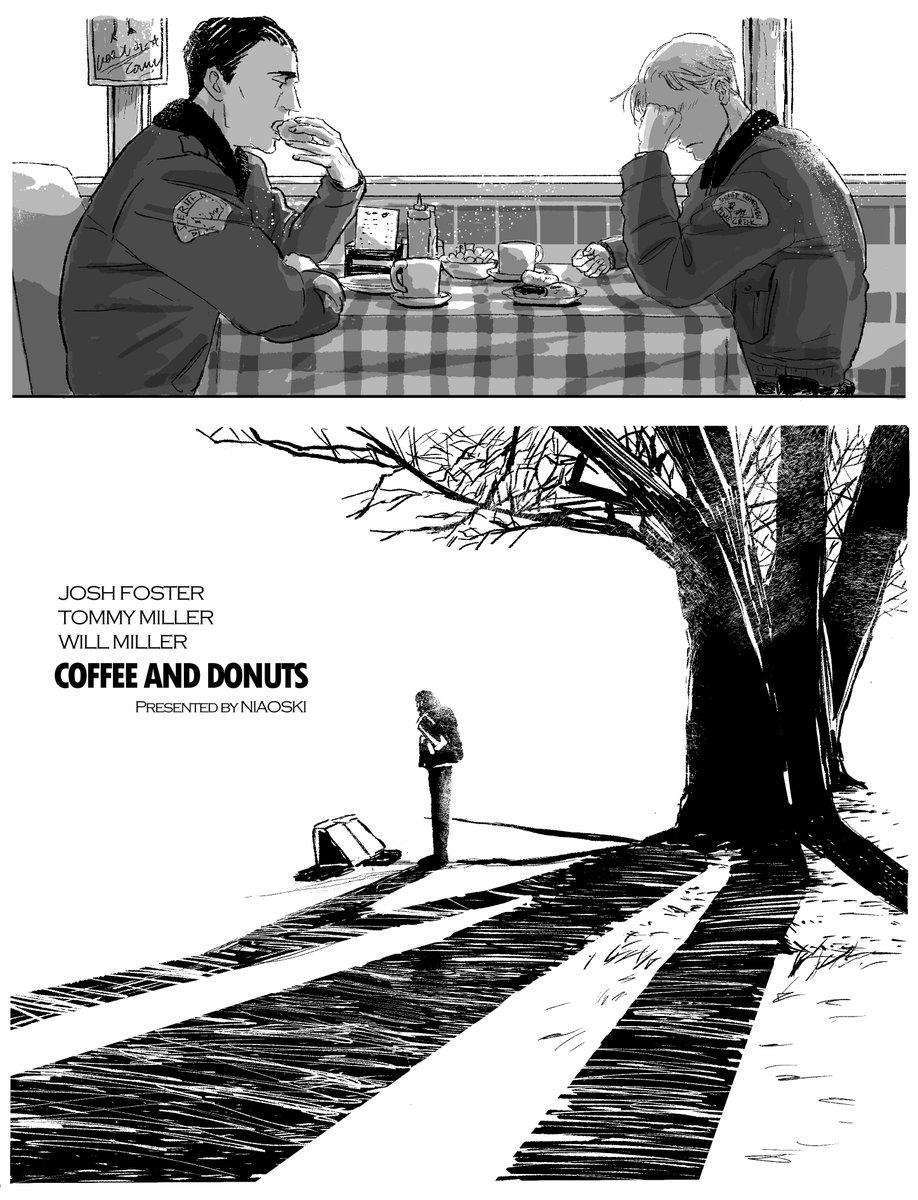 bigniaoski's tweet photo. コミックス『トーチ』には朝食アンソロジーに掲載された短編『COFFEE AND DONUTS』が収録されております。BLではなく #ブロマンス ですが、違和感なく溶け込んでいます。超絶嬉し��て収録の連絡があったとき祭りだったんですが、あとがきにも書きそびれ・・しかし気分は宴です。リプで試し読み上げます https://t.co/LbZWTvmt9B