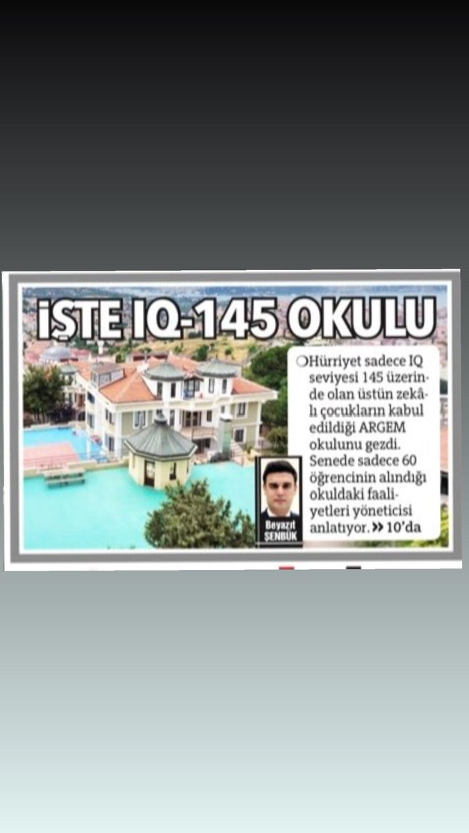 Her yıl 50 bin kişilik havuzdan IQ’su 145 ve üzeri 60 çocuğu kabul eden ARGEM, geleceğin dahilerini yetiştiriyor. Boğaz manzaralı okulda yatılı öğrenim gören öğrencilere seçilmiş öğretmenlerle özel müfredat uygulanıyor. 4 yılda 80 mezun veren okul kapılarını Hürriyet’e açtı.