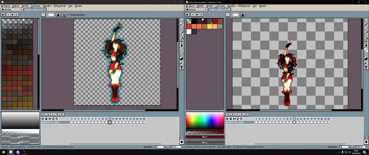 I started adapting Blaze's ultra-special to the Mega Drive's resolution and palettes.