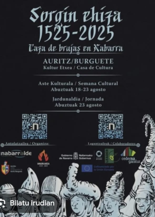 1525ean, lesa maiestate delitua eta sorgin ehiza Nafarroako euskaldunen kontra, 2025ean Aroztegiako protestaren eta Berangoko ongietorriaren auzia euskaldunen kontra. Sorginkeria ala estatuaren amorrua? Etorri lanbatean Auritzera! <a href="/InakiIdigoras/">Iñaki Idigoras Igartua</a> <a href="/begotxuo/">Begotxu Olaizola Elordi</a> <a href="/MZezenko/">Zezenko Mindegia</a> <a href="/xorino/">Ainara Maya Urroz "Xorino Kantharia"</a>