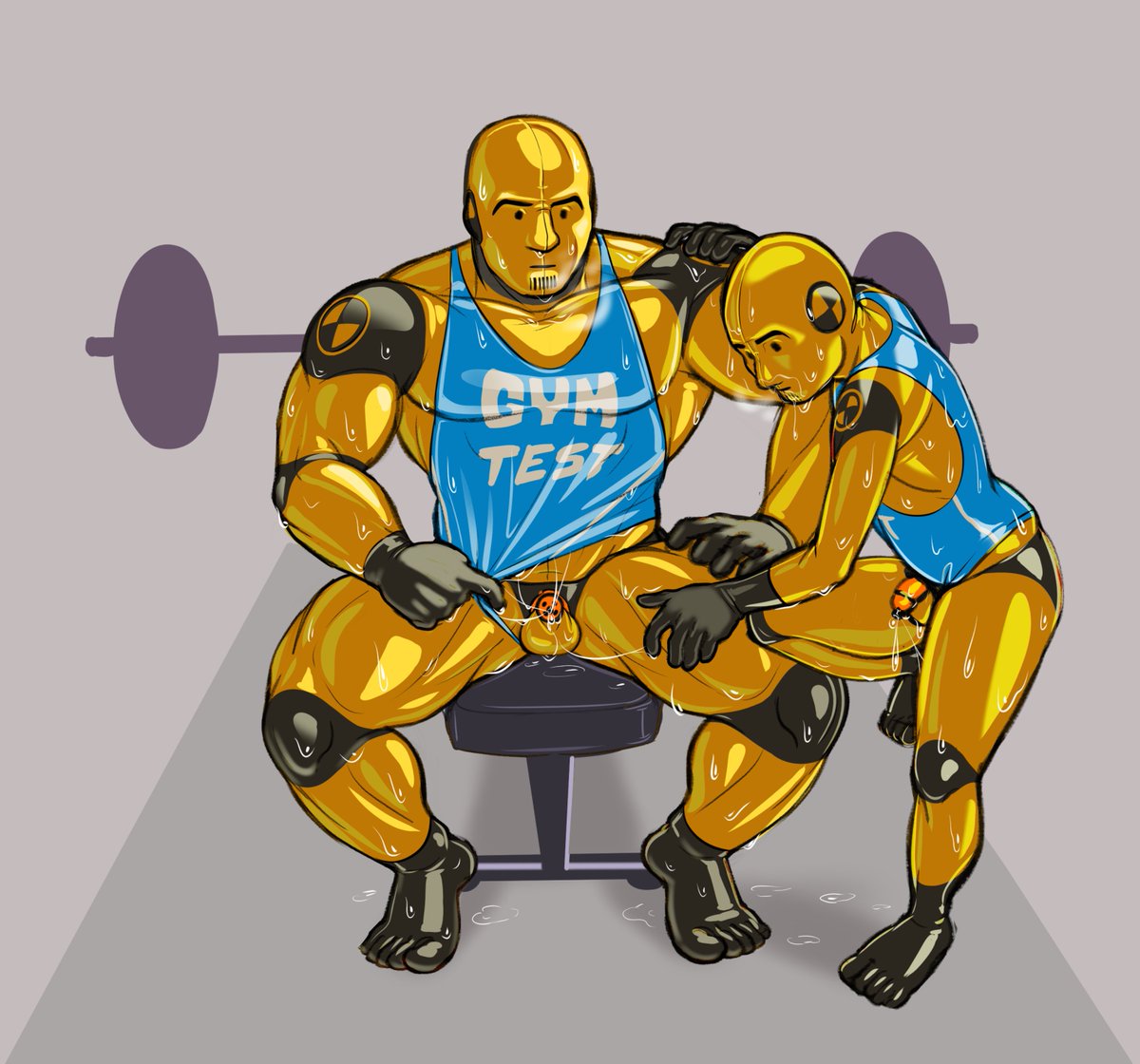 sometimes it's nice to feel your gym bros rubber body