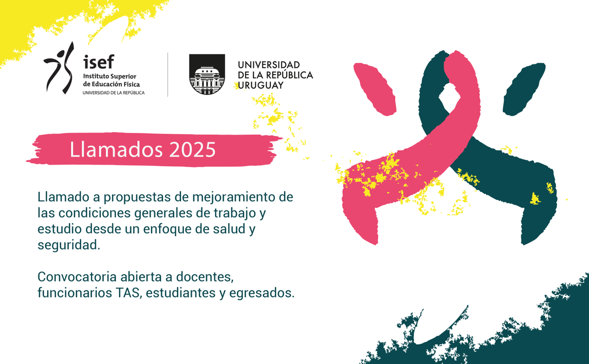 📢 Llamado 2025 a propuestas de mejoramiento de las condiciones generales de trabajo y estudio desde un enfoque de salud y seguridad. 

👉 Más información: isef.udelar.edu.uy/noticias/llama…