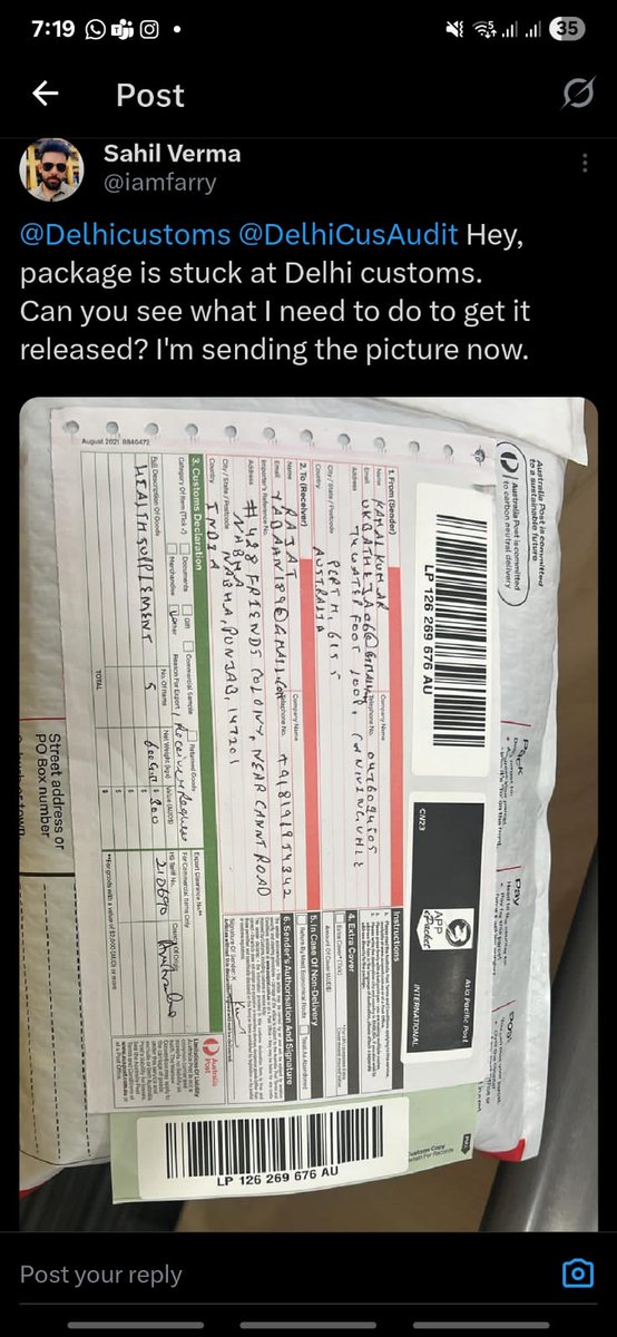iamfarry's tweet photo. @IndiaPostOffice This is the booking id @IndiaPostOffice https://t.co/K7HAJ6MBA9