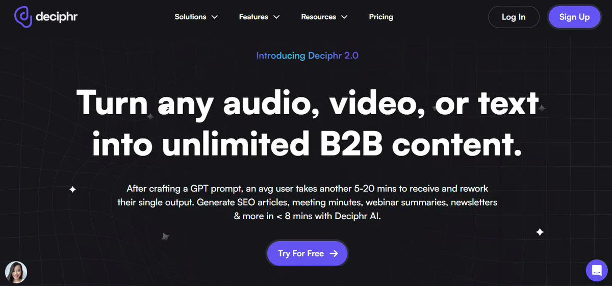 bestfreeaitools's tweet image. Deciphr AI Repurpose Your Content with Ease
As a content creator, you’ve likely felt the pressure of the content treadmill.
You spend hours creating one great piece of co...
bestfreeaitools.io/ai-tools/decip…
#Transcriber #Summarizer #VideoGenerators