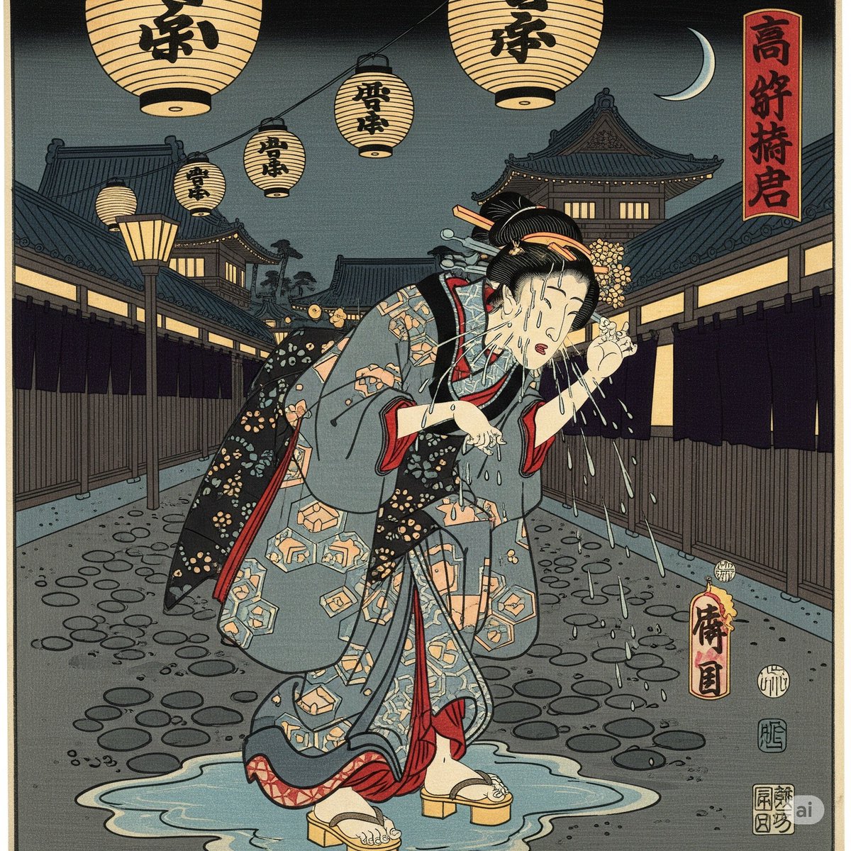 夜になっても暑くて汗が止まらない江戸庶民