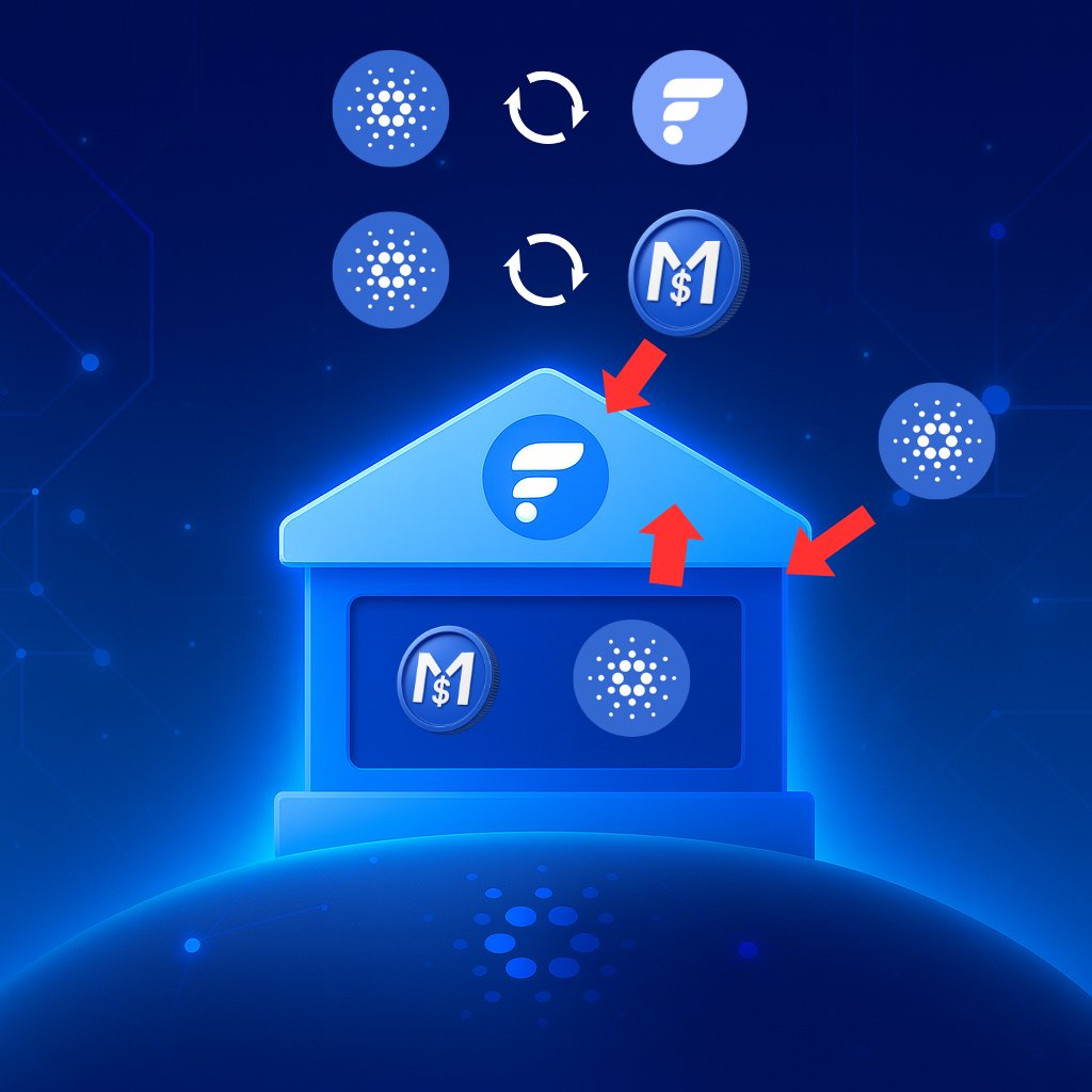 Cardano Wail (@cryptosa99) on Twitter photo Staking rewards are in.
You have options.
1. Sell your $ada for $flow and stake, compounding your rewards.
2. Sell your $ada for $usdm and deposit it, using $flow as a savings account earning $USDM.
3. Deposit your $ada in pools.
Bank Yourself
Pic created by <a href="/IpsDeFi/">DeFi-State-Of-Mind</a> Staking rewards are in.
You have options.
1. Sell your $ada for $flow and stake, compounding your rewards.
2. Sell your $ada for $usdm and deposit it, using $flow as a savings account earning $USDM.
3. Deposit your $ada in pools.
Bank Yourself
Pic created by <a href="/IpsDeFi/">DeFi-State-Of-Mind</a>