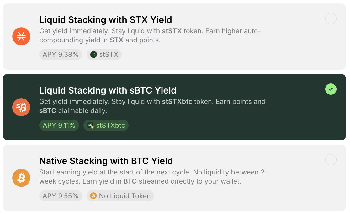 mystercyborg.btc (@cyborgmyster) on Twitter photo Market's red? 🔴
Time to stack some green! 🟢
Stake your STX on <a href="/StackingDao/">Stacking DAO</a>:
🔸stSTX (9.4% APY)
🔸stSTXbtc (9.1% APY)
🔸Or go for both! 😎
Then dive in BTCFi:
🔸Supply on <a href="/ZestProtocol/">Zest Protocol 🍊</a> as collateral
🔸Borrow cheap stables
🔸Rack up points before their TGE
Stack now, fren! Market's red? 🔴
Time to stack some green! 🟢
Stake your STX on <a href="/StackingDao/">Stacking DAO</a>:
🔸stSTX (9.4% APY)
🔸stSTXbtc (9.1% APY)
🔸Or go for both! 😎
Then dive in BTCFi:
🔸Supply on <a href="/ZestProtocol/">Zest Protocol 🍊</a> as collateral
🔸Borrow cheap stables
🔸Rack up points before their TGE
Stack now, fren!