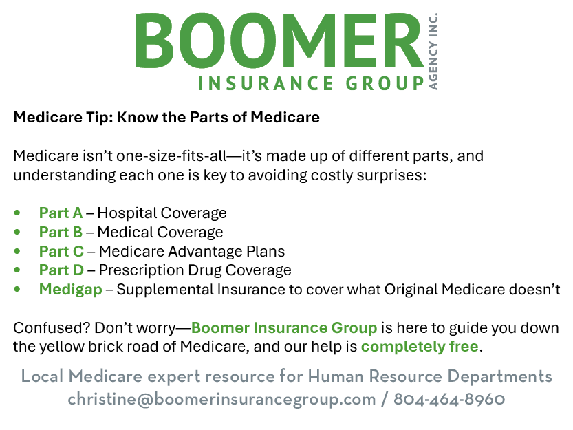 Medicare is the specialty of Boomer Insurance Group. We appreciate the continued support they provide to Richmond SHRM. Check them out.
ow.ly/aIUi50WHSpW