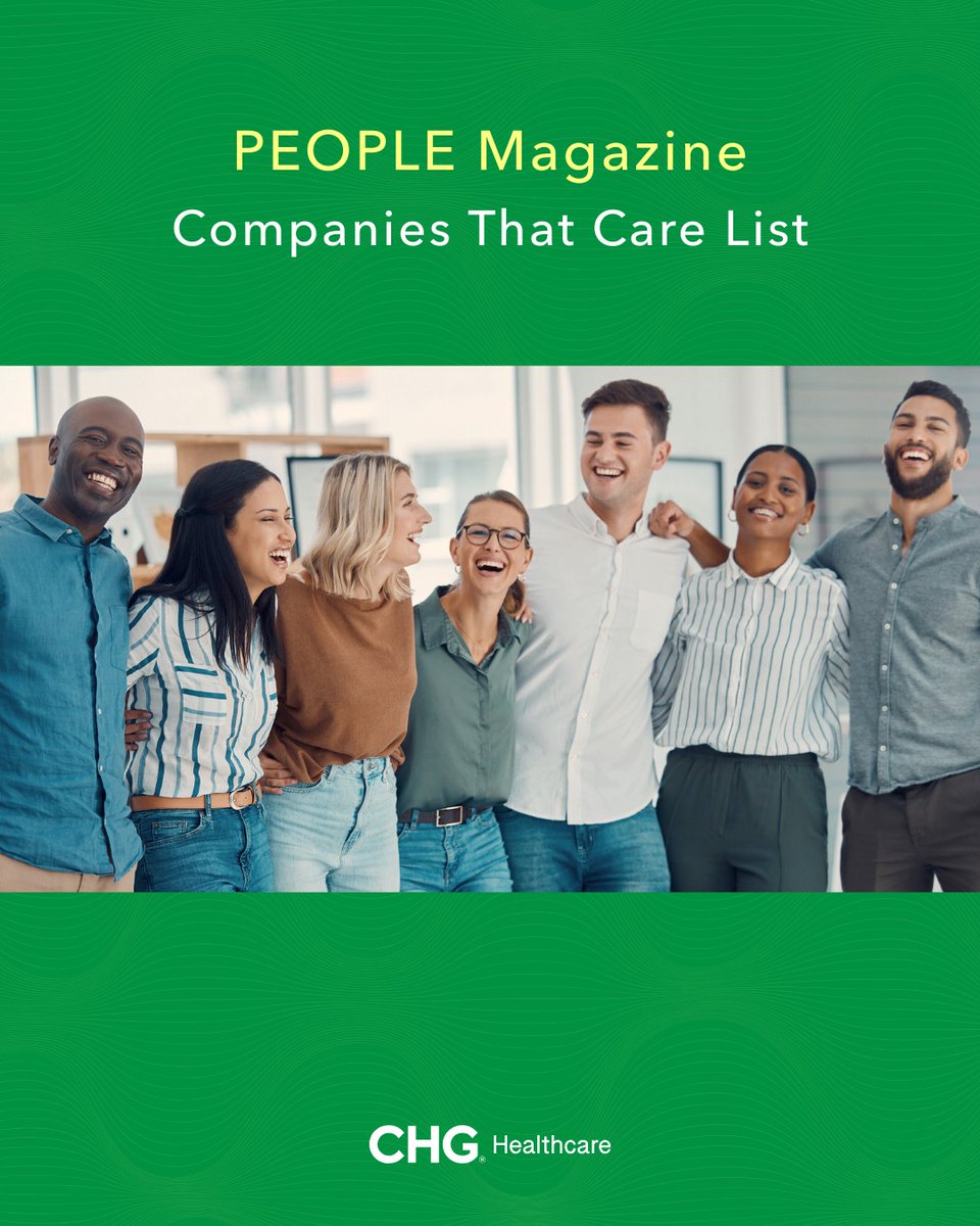 We're excited to share: CHG Healthcare made it onto PEOPLE's Companies That Care list. 🎉 Thank you to our company culture and incredible people for making this happen. Discover why CHG is a top workplace: ow.ly/QKyP50WHFZo 

#PEOPLEMagazine #TopWorkplace #CompaniesThatCare