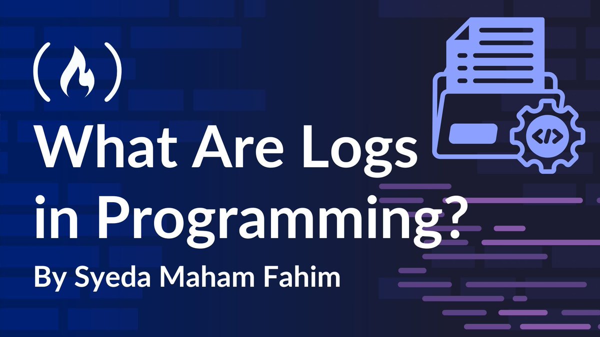 If you've ever had a program crash silently with no error message, then you know how important good logging is.

Logs help you keep track of what your program is doing so that, if something goes wrong, you know where to look first.

Here, <a href="/0xSyedaMaham/">Syeda Maham Fahim</a> goes over what logs are and