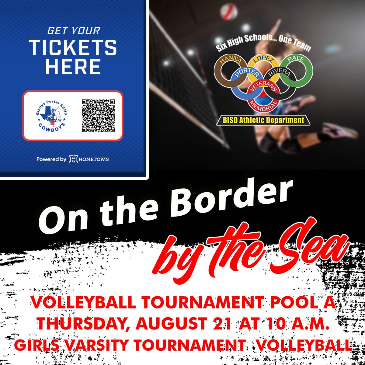 BISDAthletics1's tweet photo. 🏐🌊 BISD Volleyball Tournament: Border by the Sea! 🌊🏐

Get ready for a weekend of fierce spikes and epic saves! Our talented BISD athletes are serving up their skills in the annual Border by the Sea Volleyball Tournament! 💪🔥Get your tickets!
@Riosportslive @KRGVSports https://t.co/sybChzZxMm