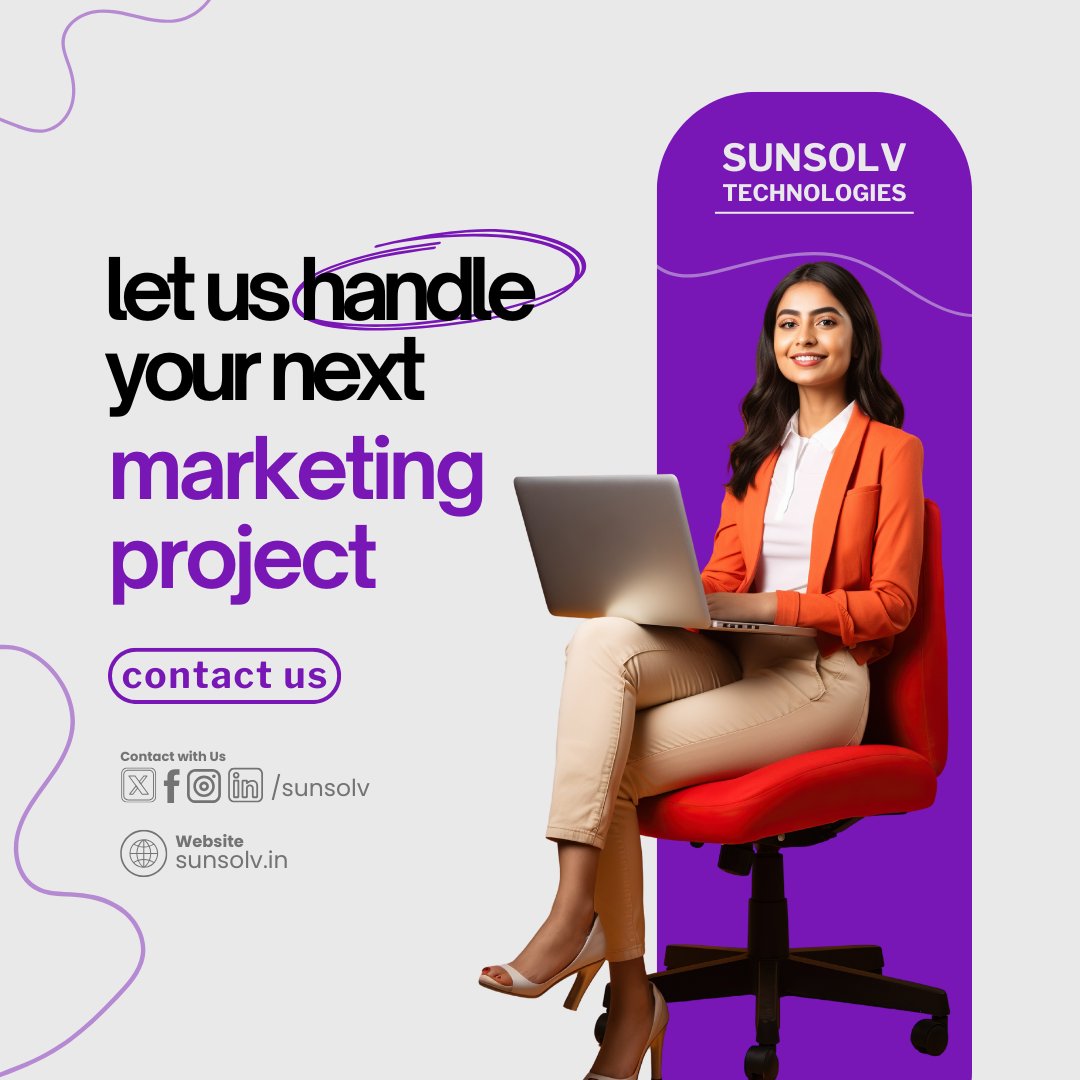 sunsolv's tweet image. Let us handle your next marketing project 🚀
With SUNSOLV TECHNOLOGIES, you get strategy + creativity = results.
👉 Contact us today!
#DigitalMarketing #BusinessGrowth #Sunsolv #MarketingExperts #NextLevelMarketing