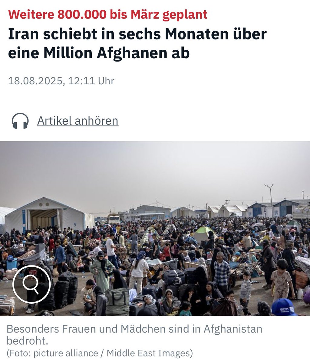 Írán v důsledku ekonomické krize spustil přísné deportace Afghánců. Za 6 měsíců vyhostil 1,2M “lidí” a dalších 800K má odejít do března příštího roku. 

Kde je vůle, tam je cesta.