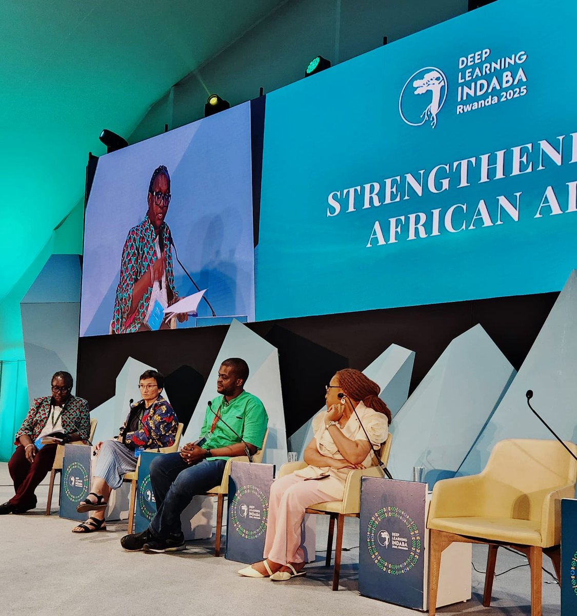 iafrikan's tweet photo. 🔴 #DLI2025 LIVE 
"Who governs AI in Africa?" Keynote panel tackling the big questions on sovereignty, ethics, and opportunity. Grateful for the expertise of Virginia Dignum, Vukosi Marivate, and Barbara Glover. #AIPolicyInAfrica #URUNANA
