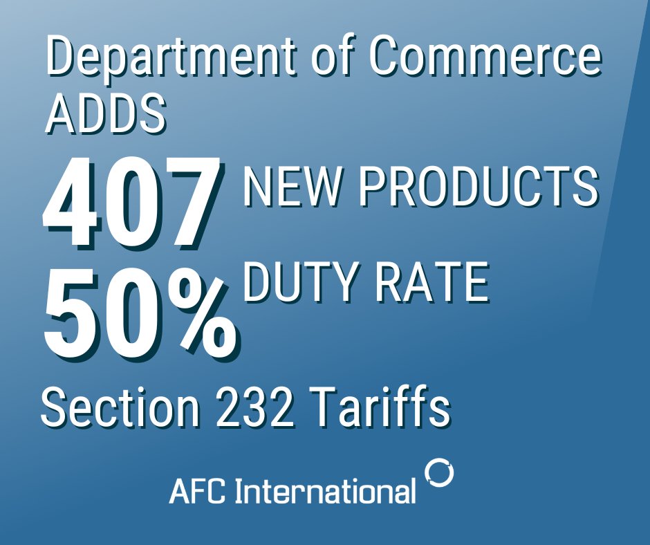 The Department of Commerce has expanded Section 232 tariffs to include 407 additional product categories of steel and aluminum.

Read the full article and see the complete product list here: ow.ly/MhZZ50WJ1Jx 

Schedule your consultation today. ow.ly/obn350WJ1Jz