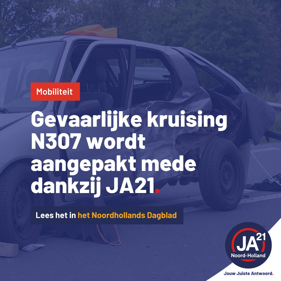 JA21 Noord-Holland (@ja21_nh) on Twitter photo De #N307-kruising 🛣️ ter hoogte van restaurant De Woeste Hoogte is al veelvoudig de oorzaak geweest van #verkeersongelukken. Mede dankzij het vele aandringen van #JA21-Statenlid <a href="/IvoMantel/">Ivo Mantel</a> gaat de <a href="/ProvincieNH/">Noord-Holland</a> daar nu eindelijk iets aan doen! De #N307-kruising 🛣️ ter hoogte van restaurant De Woeste Hoogte is al veelvoudig de oorzaak geweest van #verkeersongelukken. Mede dankzij het vele aandringen van #JA21-Statenlid <a href="/IvoMantel/">Ivo Mantel</a> gaat de <a href="/ProvincieNH/">Noord-Holland</a> daar nu eindelijk iets aan doen!